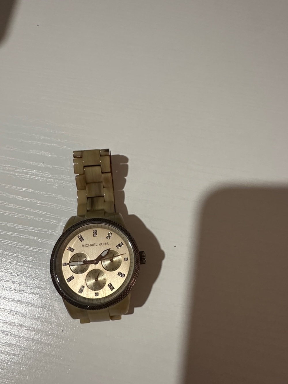 Michael Kors Gold and Cream Resin Bracelet Watch - Picture 9 of 10